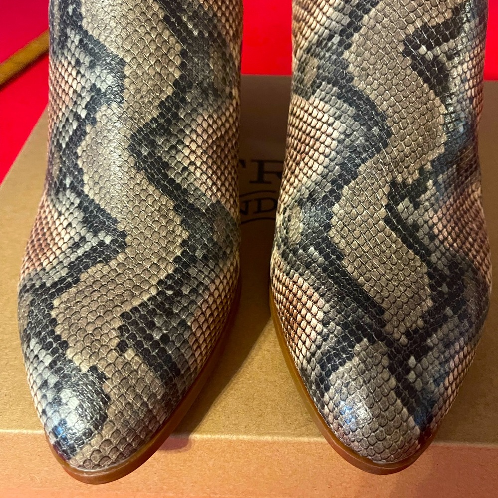 Snake Print Ankle Boots